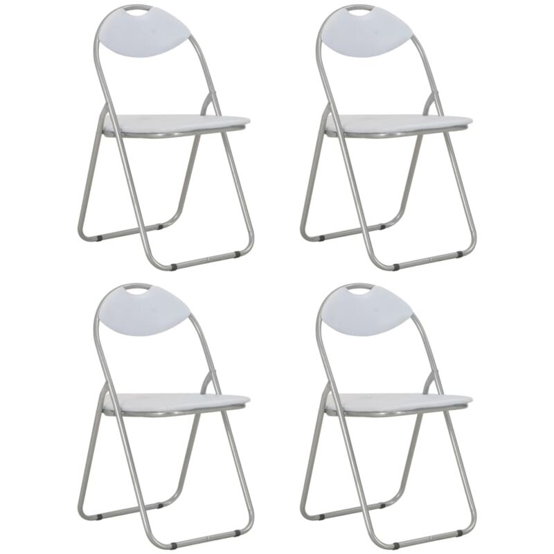 Vidaxl - Chaises pliantes à manger lot de 4 blanc similicuir