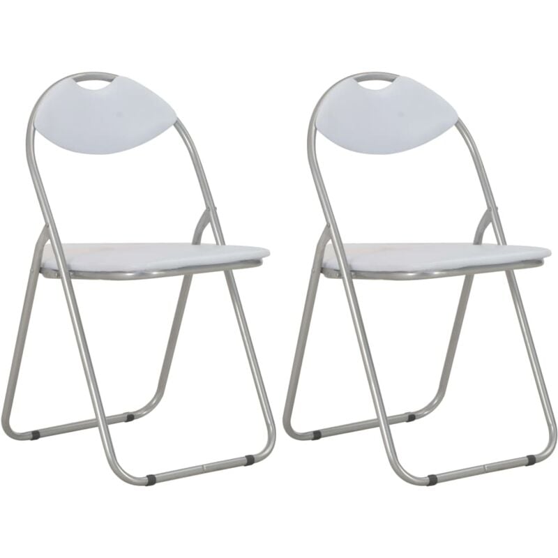 Vidaxl - Chaises pliantes à manger lot de 2 blanc similicuir