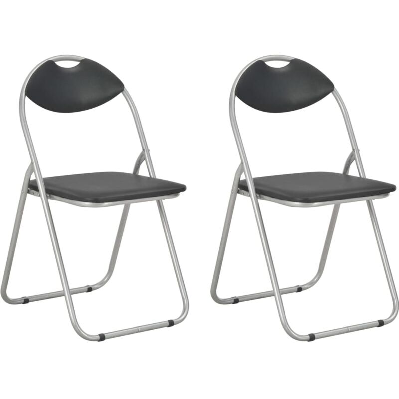 Vidaxl - Chaises pliantes à manger lot de 2 noir similicuir