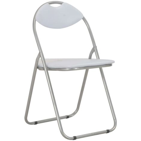 Chaises pliantes de salle à manger 6 pcs Blanc Similicuir Chaises pliantes de salle à manger 6 pcs Blanc Similicuir