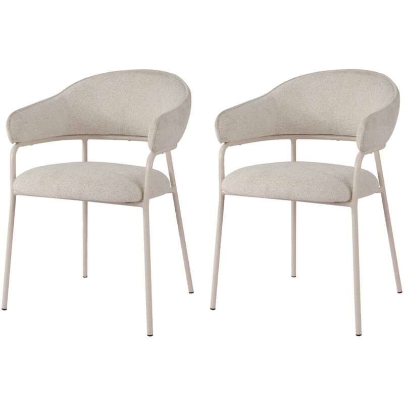Mobili Rebecca - Chaises Rebecca Mobili Dorstenia 82,5x57x56,5 Tissu Polyester Acier Blanc Perle Moderne ensemble 2 pièces Mobili Rebecca - Chaises Rebecca Mobili Dorstenia 82,5x57x56,5 Tissu Polyester Acier Blanc Perle Moderne ensemble 2 pièces