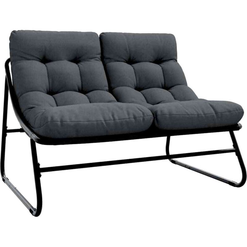 Vidaxl - Banc de Jardin avec Coussin Noir 110x80x71 cm Acier