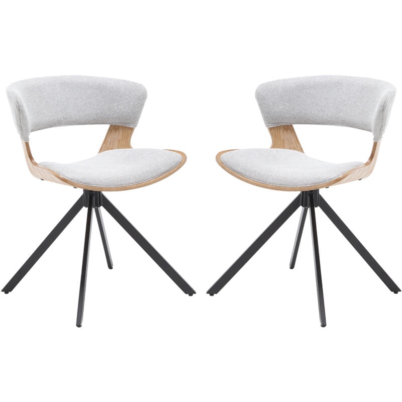 Wahson Office Chairs - Chaise Salle à Manger Scandinaves Lot de 2 Chaises Rétro avec Cadre en Bois et Pieds Métal Chaise de Cuisine Assise Rembourrée