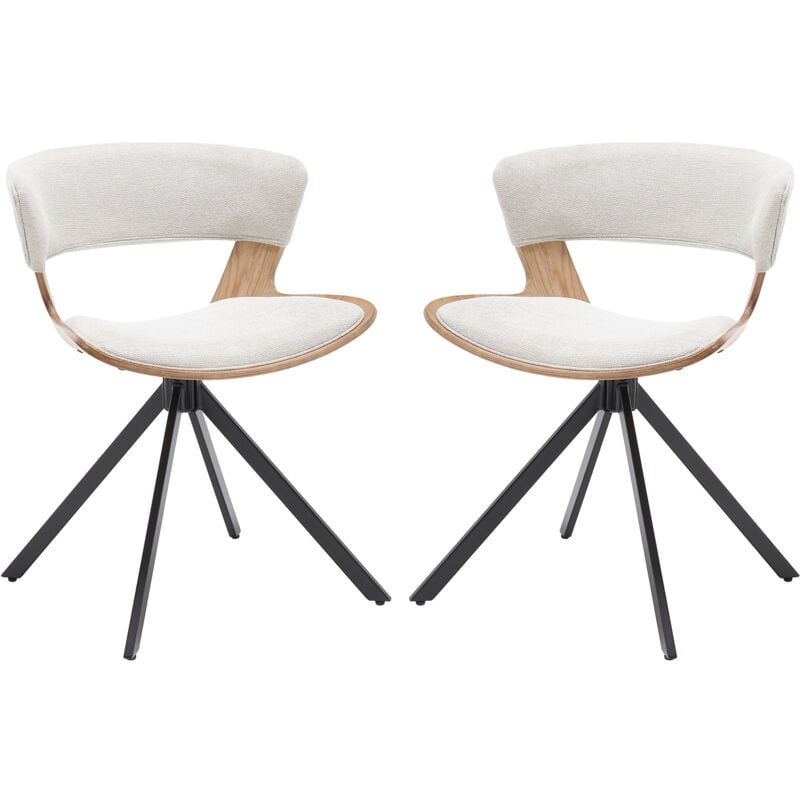 Wahson Office Chairs - Chaise Salle à Manger Scandinaves Lot de 2 Chaises Rétro avec Cadre en Bois et Pieds Métal Chaise de Cuisine Assise Rembourrée