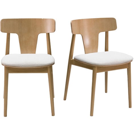 Chaises scandinaves en bois clair massif (lot de 2) BAHIA - Miliboo