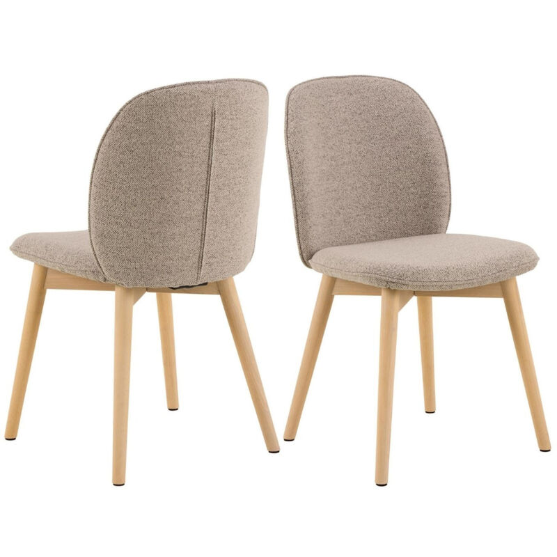 Hellin - Chaises scandinaves en tissu bouclette (lot de 2) - alix
