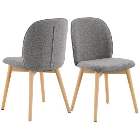 Chaises scandinaves en tissu bouclette (lot de 2) - ALIX