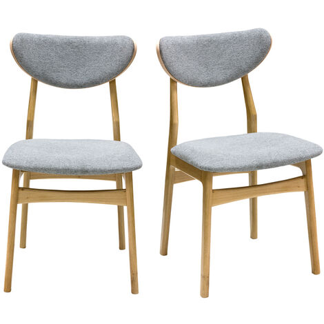 Chaises scandinaves en bois clair massif (lot de 2) BAHIA - Miliboo