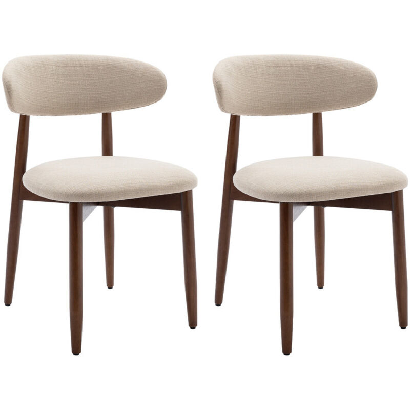 COLAMY Chaise D6270-BE-FB - Chaises en bois massif – Lot de 2