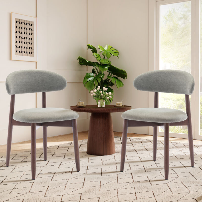 Colamy – Lot de 2 chaises en bois massif – Dossier courbé ergonomique