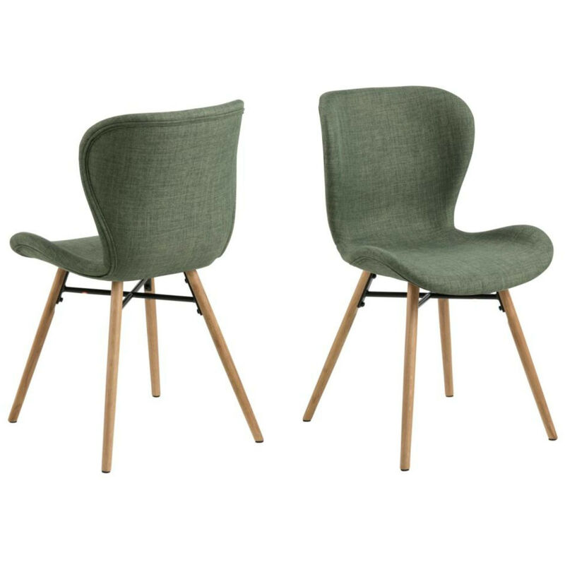 Hellin - Chaises tissu et bois chêne (lot de 2) - matilda