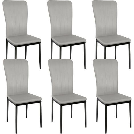 Chaises Velours Noir Lot de 6