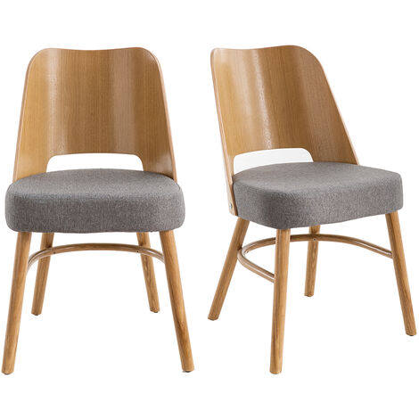 Chaises moderne en bois et tissus (lot de 2) - PAIXA