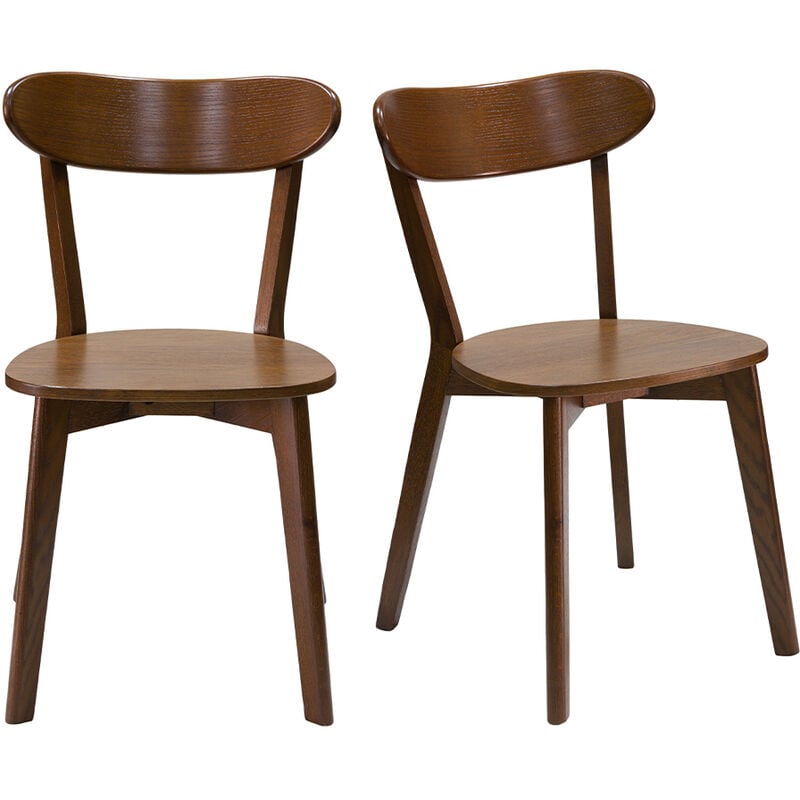 Chaises vintage bois foncé (lot de 2) DOVE - Noyer