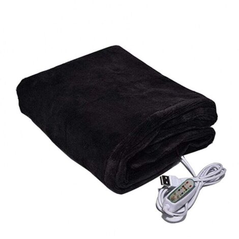 Châle chauffant USB électrique en peluche pour l'hiver, couverture chauffante pour voiture, bureau, maison