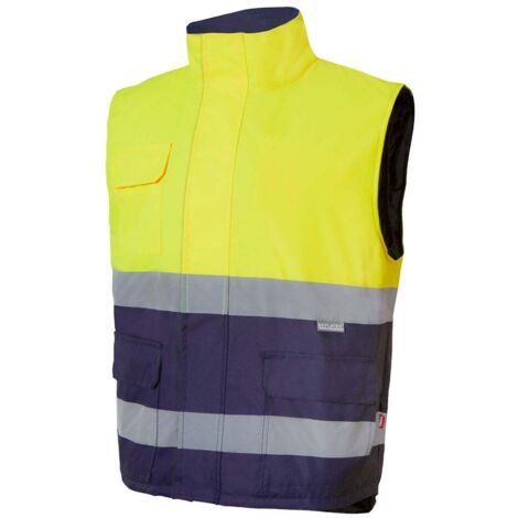 Chaleco Acolchado Bicolor Alta Visibilidad Amarillo Flúor 3XL