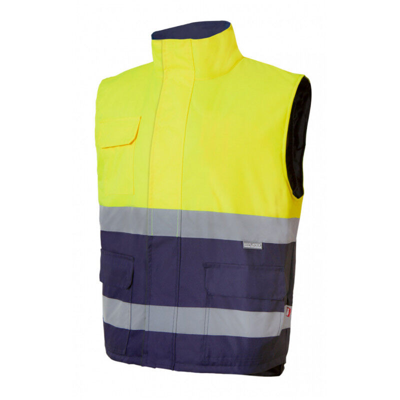 

Chaleco flúor acolchado bicolor de alta visibilidad VELILLA Serie 305902 | XL - Amarillo flúor / Azul marino
