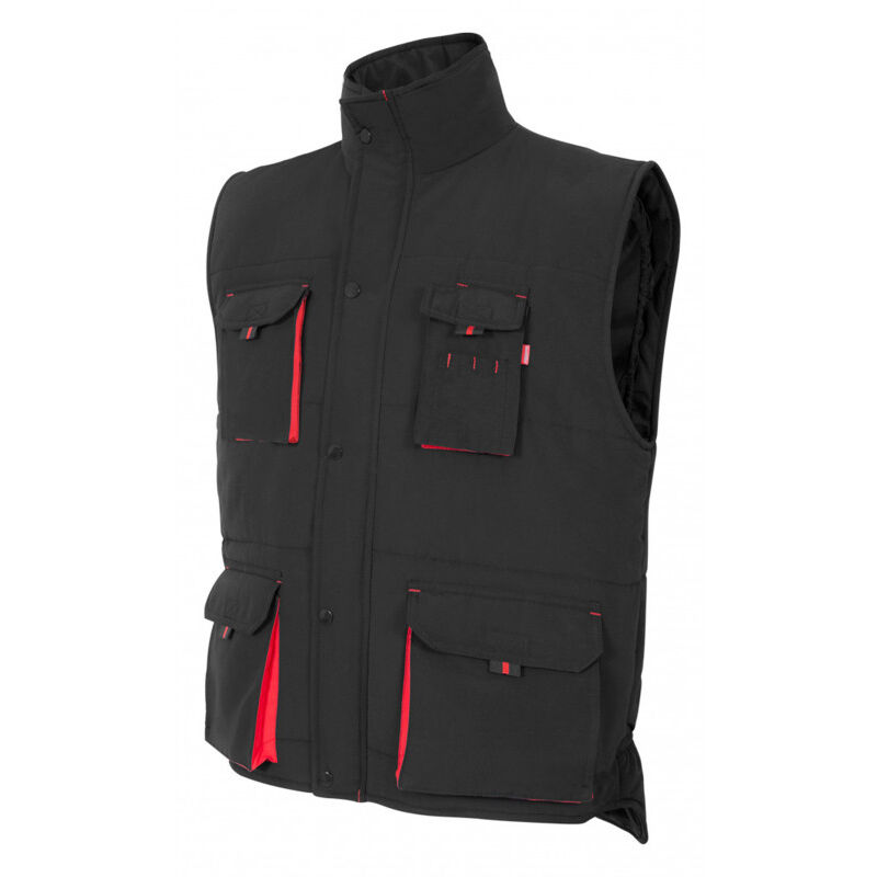 

Chaleco industrial acolchado bicolor multibolsillos VELILLA Serie 205902 | 3XL - Negro / Rojo