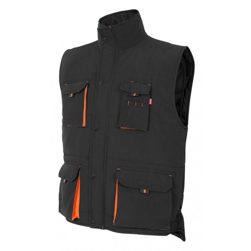 

Chaleco industrial acolchado bicolor multibolsillos VELILLA Serie 205902 | 3XL - Negro / Naranja