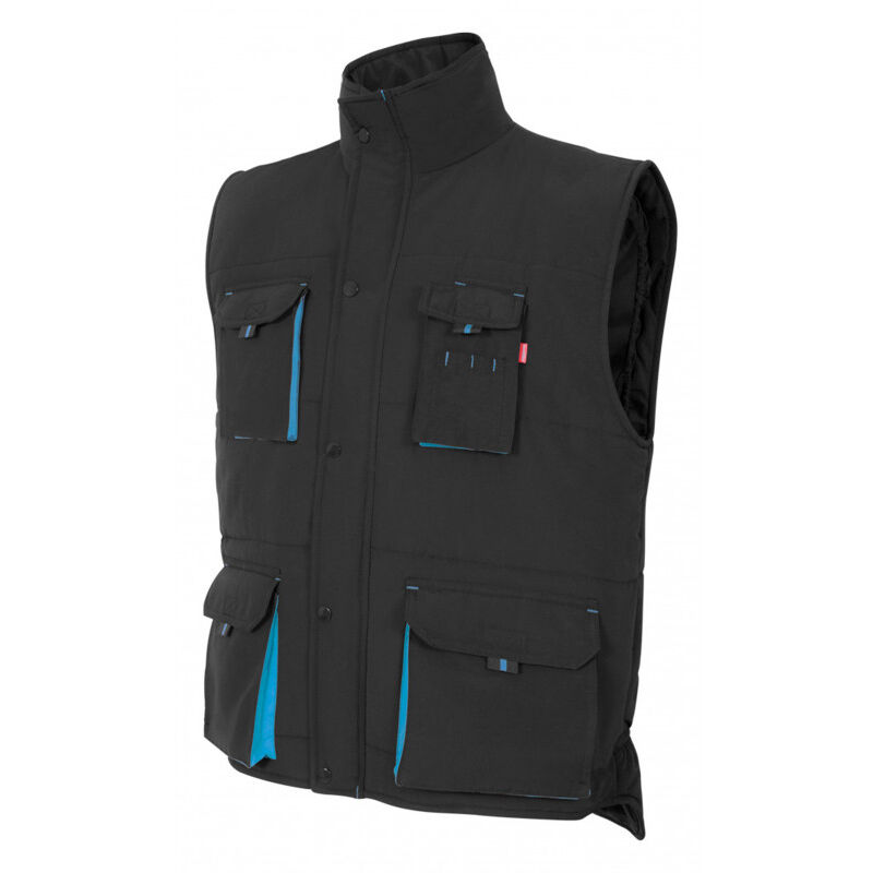

Chaleco industrial acolchado bicolor multibolsillos VELILLA Serie 205902 | L - Negro / Celeste