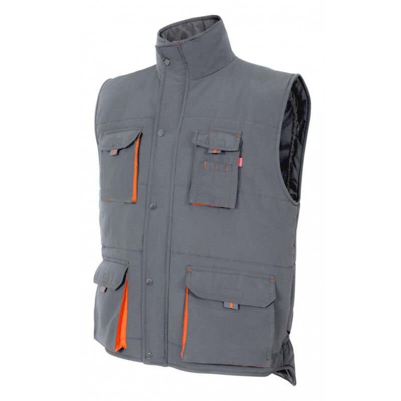 

Chaleco industrial acolchado bicolor multibolsillos VELILLA Serie 205902 | XL - Gris / Naranja