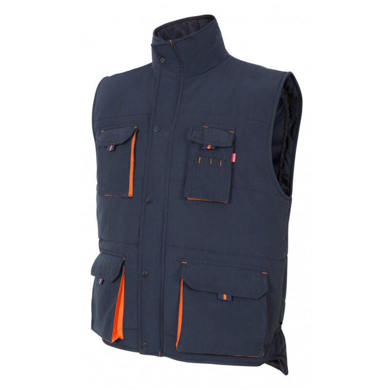 

Chaleco industrial acolchado bicolor multibolsillos VELILLA Serie 205902 | 2XL - Azul navy / Naranja