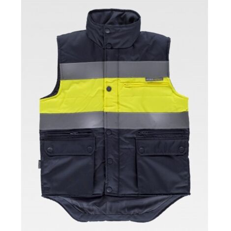 Chaleco acolchado combinado en tejido con cintas reflectantes WORKTEAM Oxford S4032