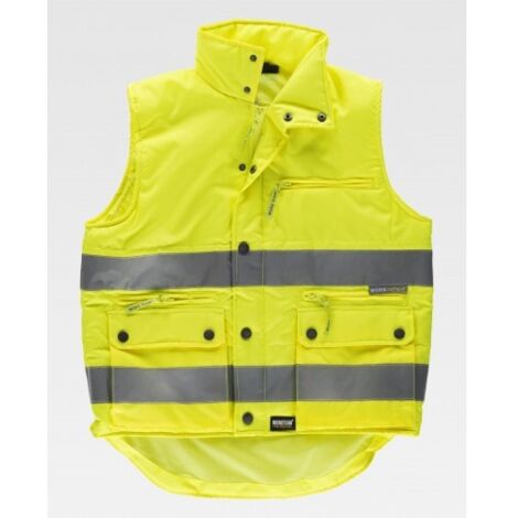 Chaleco acolchado de alta visibilidad en tejido Oxford WORKTEAM C3209