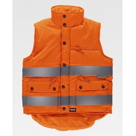 Chaleco acolchado de alta visibilidad en tejido Oxford WORKTEAM C3209 XXL Naranja A.V.