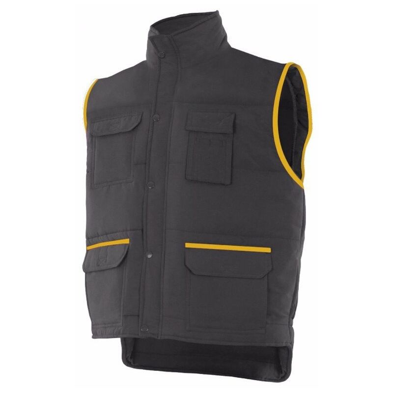 

Chaleco acolchado multibolsillos combinado con vivos VELILLA Serie P108 | 2XL - Negro / Amarillo flúor