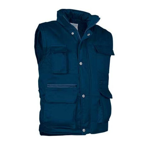 Chaleco acolchado multibolsillos VALENTO Reporter 4XL Azul marino