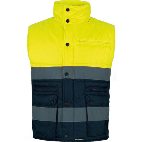 Chaleco Alta Visibilidad de cuello alto con elástico en la cintura WORKTEAM S4035