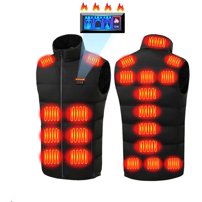 Chaleco calefactable eléctrico Ej.life para hombre y mujer con 21 zonas de calentamiento, chaqueta calefactable por usb, calentamiento rápido hasta