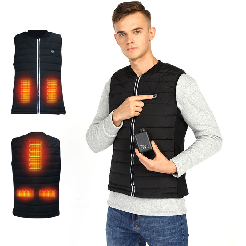 

Chaleco calefactable para hombre Chaleco calefactado calido de invierno Chaqueta calefactora Ropa ligera electrica USB ligera para correr al aire