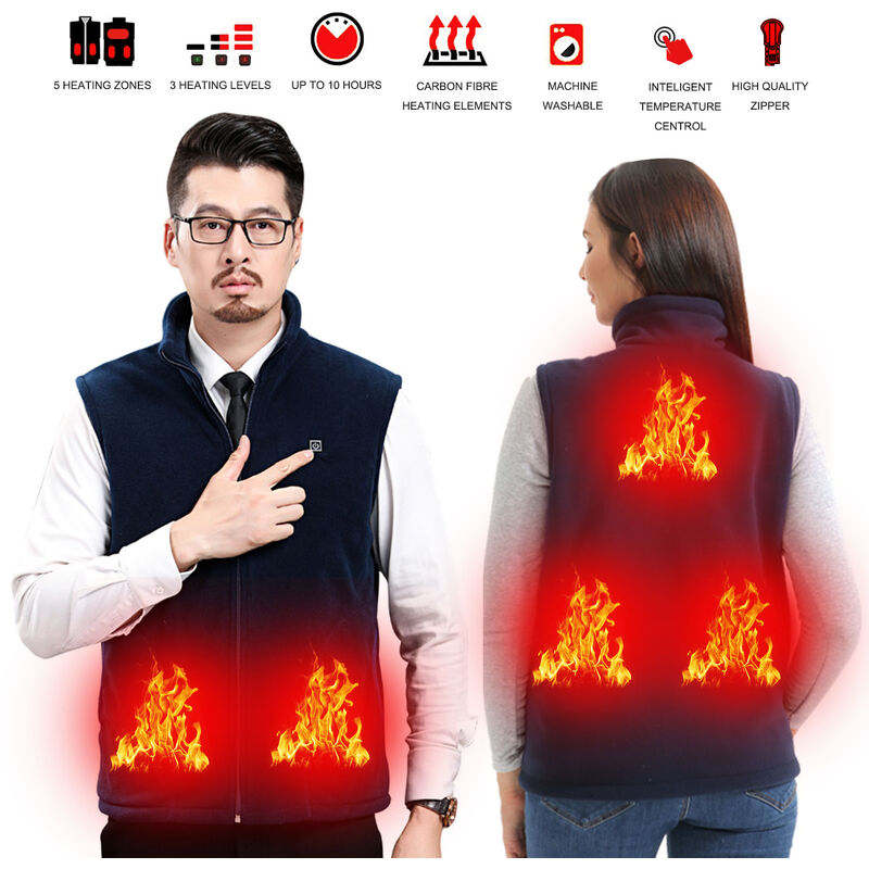 

Chaleco calefactable unisex con carga USB chalecos calientes electricos chaqueta calefactable lavable para mujeres hombres al aire libre en