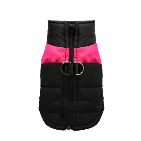 Chaleco/chaqueta de algodón bicolor rosa y negro, talla 5XL (circunferencia del pecho de 76 cm, recomendado para mascotas que pesen entre 41 y 60 libras), abrigo impermeable para perros, chaleco para 