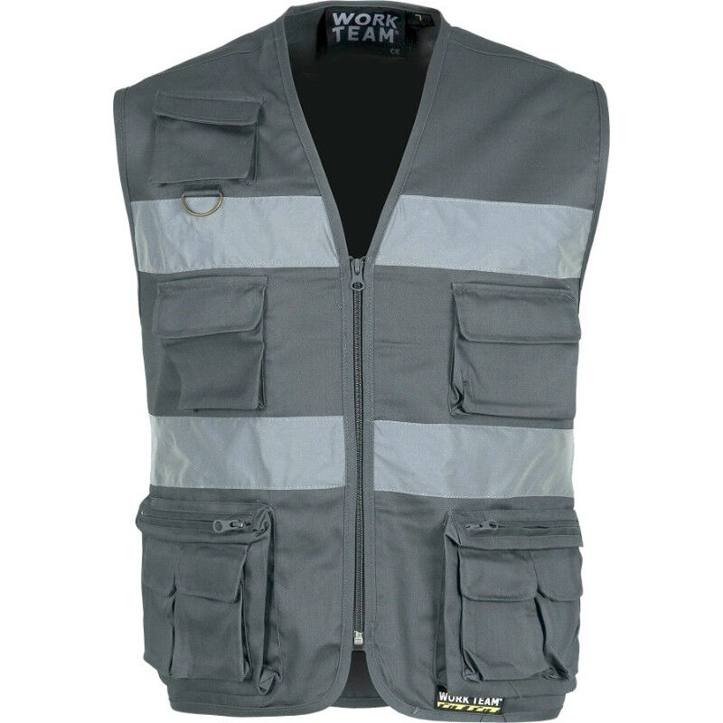 

Chaleco de cuello de pico y cintas reflectantes WORKTEAM Safari S3107 | Gris - XL