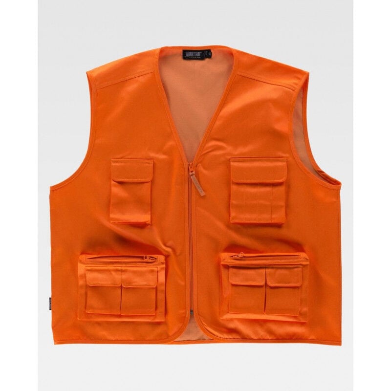

Chaleco de trabajo flúor con bolsillos auxiliares Combi C3640 | L - Naranja A.V. - Workteam