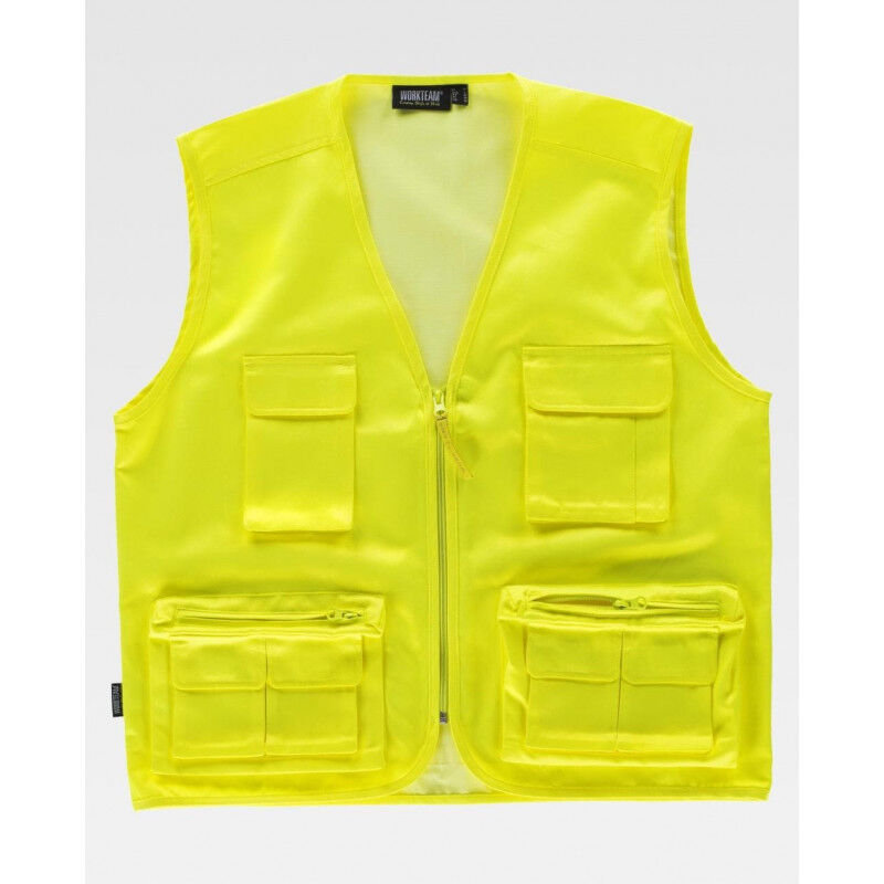 

Chaleco de trabajo flúor con bolsillos auxiliares WORKTEAM Combi C3640 | S - Amarillo A.V.