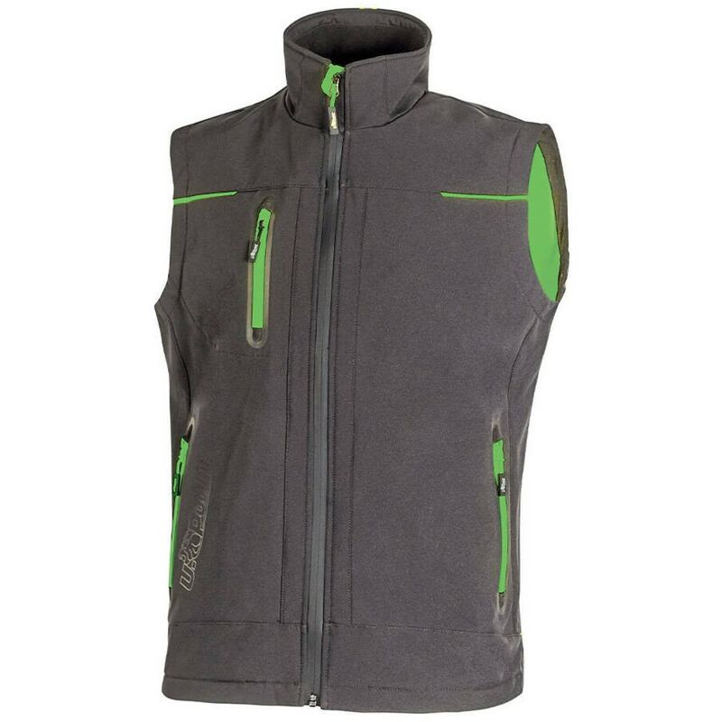 

U-POWER FU188RL-M - Chaleco SOFT SHELL gama FUTURE modelo UNIVERSE Asphalt Grey/Green Talla M