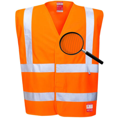 Chaleco de alta visibilidad antiéstático, resistente a la llama FR71 2XL-3XL Naranja