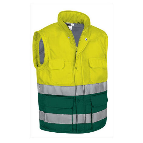 Chaleco de alta visibilidad BERGEN XXL Amarillo fluor / Verde botella