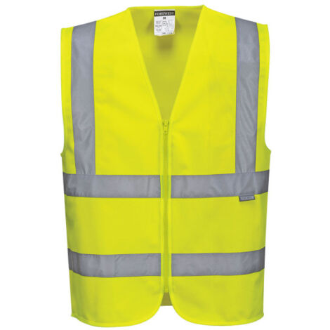 Chaleco de alta visibilidad con bandas y tirantes y cremallera C375 XXL amarillo