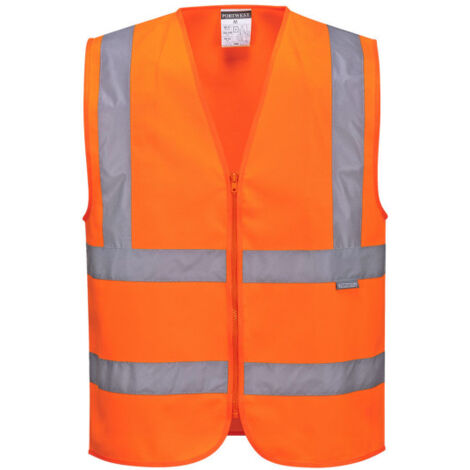 Chaleco de alta visibilidad con bandas y tirantes y cremallera C375 XXL Naranja