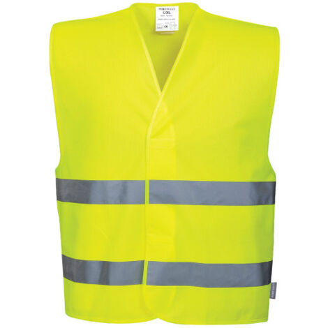 Chaleco de alta visibilidad, de 2 bandas con cierre autoadherente ISO 20471 C474 2XL-3XL amarillo