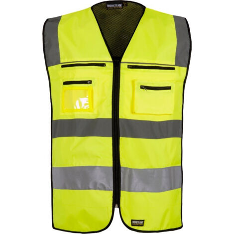 Chaleco de alta visibilidad en tejido Oxford con canesús y cintas reflectantes WORKTEAM C2901