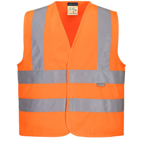 Chaleco de Alta Visibilidad Junior con Tirantes y Dos Bandas / Naranja / S