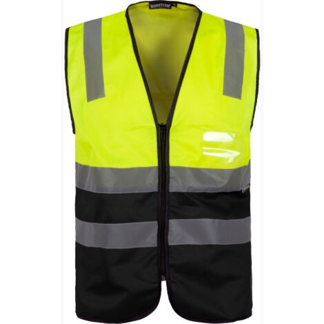 Chaleco de alta visibilidad ribeteado con bies con porta identificador WORKTEAM C3615