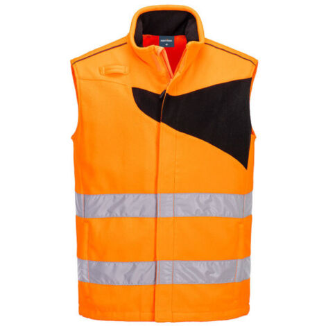 Chaleco de calor de polar de alta visibilidad PW2 Hi-Vis / Naranja Negro / XXL