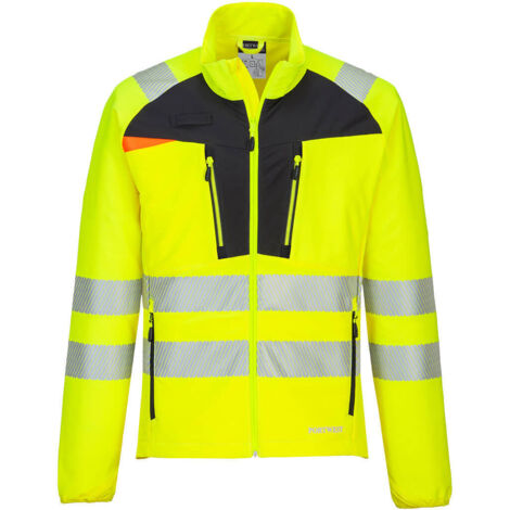 Chaleco de capa base con cremallera HV DX4 Amarillo/Negro L